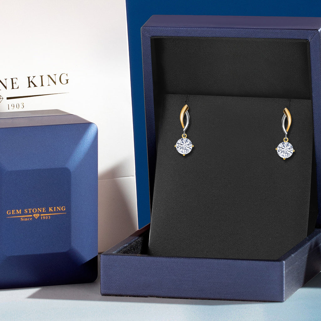 Earrings in 925 Sterling Silver and 10K Yellow Gold