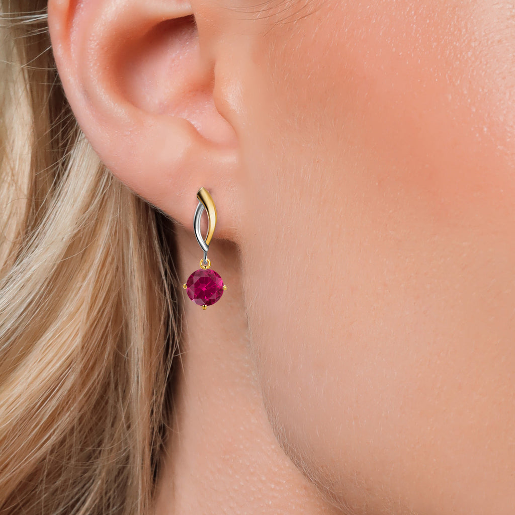Earrings in 925 Sterling Silver and 10K Yellow Gold