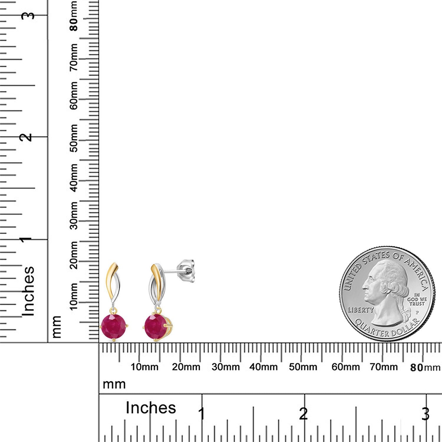 Earrings in 925 Sterling Silver and 10K Yellow Gold