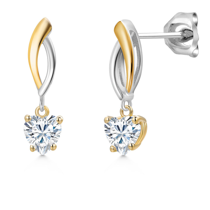 Earrings in 925 Sterling Silver and 10K Yellow Gold