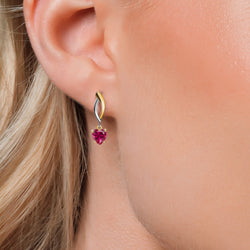 Earrings in 925 Sterling Silver and 10K Yellow Gold