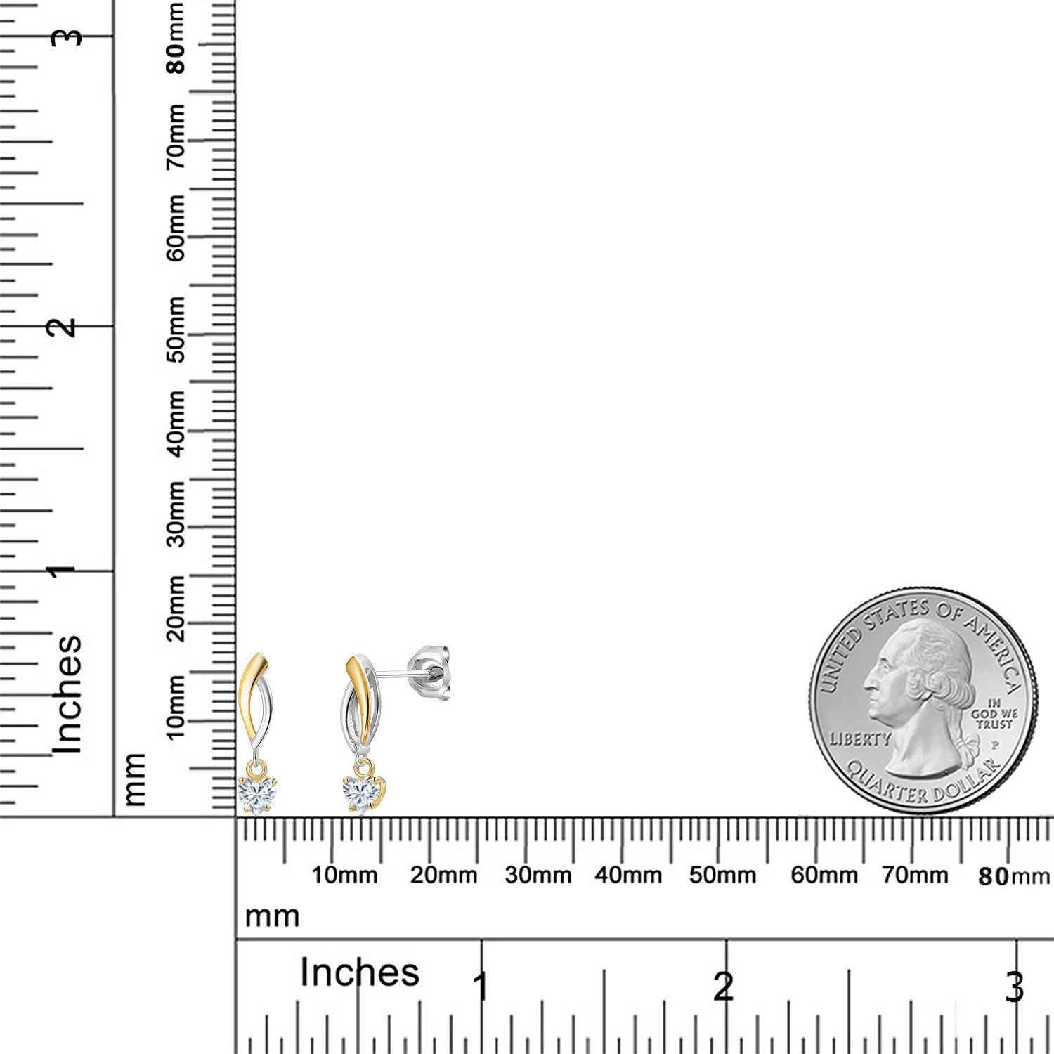 Earrings in 925 Sterling Silver and 10K Yellow Gold