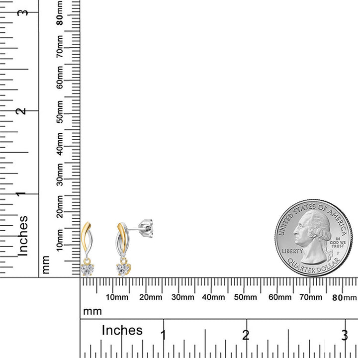 Earrings in 925 Sterling Silver and 10K Yellow Gold