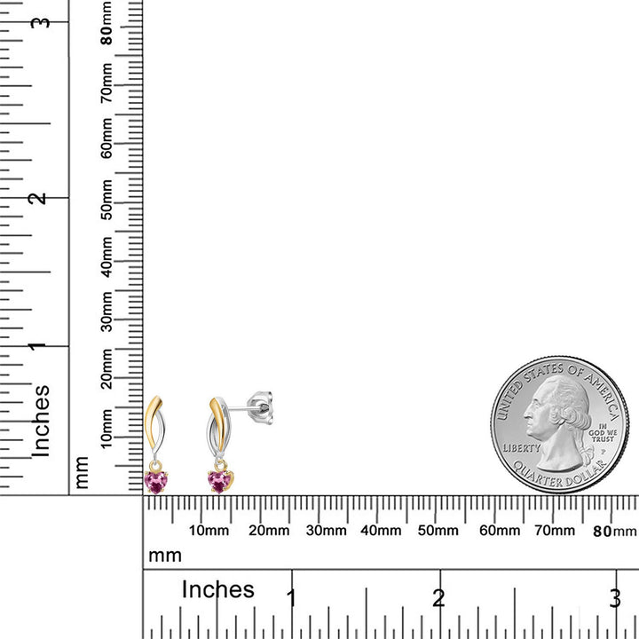 Earrings in 925 Sterling Silver and 10K Yellow Gold