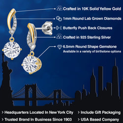 Earrings in 925 Sterling Silver and 10K Yellow Gold