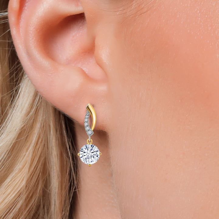 Earrings in 925 Sterling Silver and 10K Yellow Gold