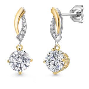 Earrings in 925 Sterling Silver and 10K Yellow Gold