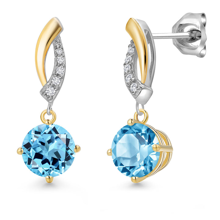 Earrings in 925 Sterling Silver and 10K Yellow Gold