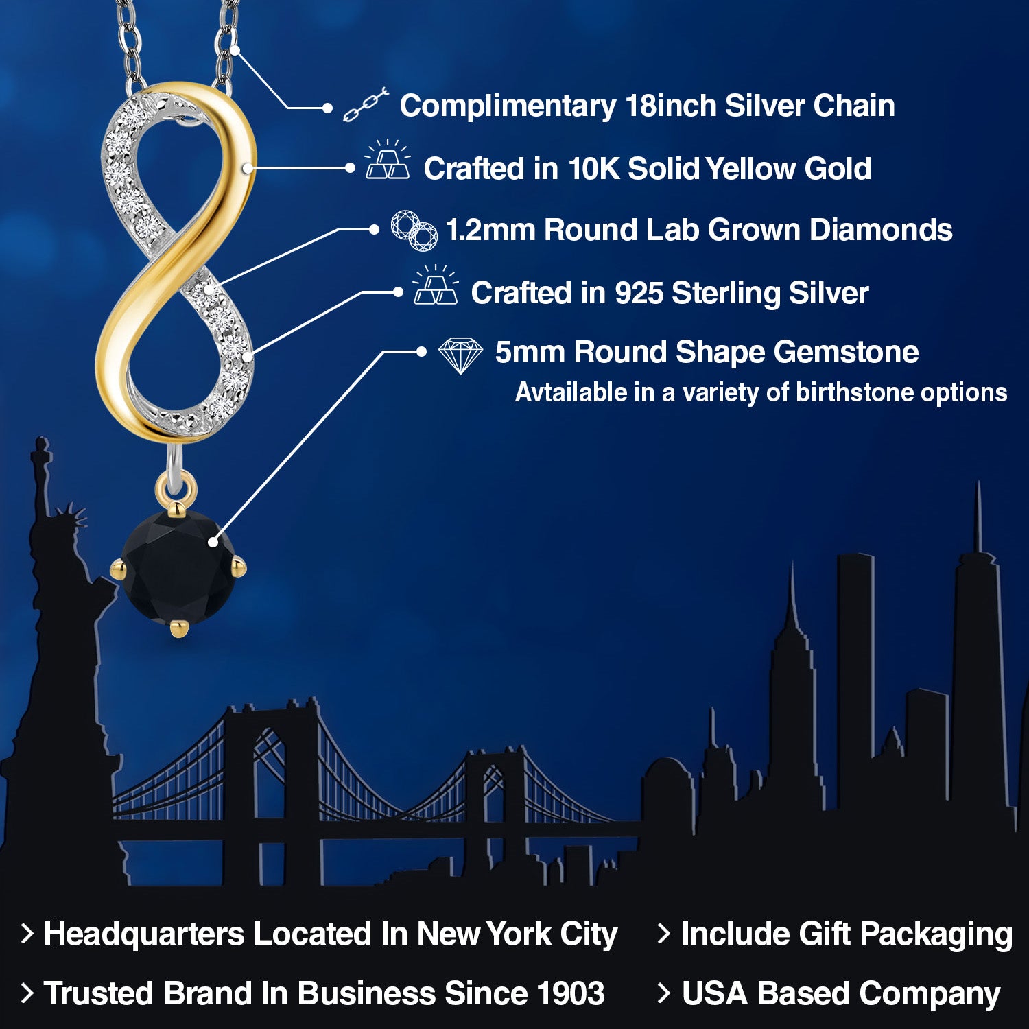 Pendant in 925 Sterling Silver and 10K Yellow Gold