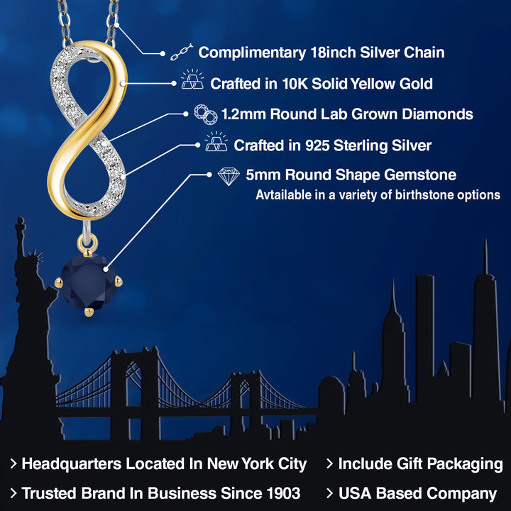 Pendant in 925 Sterling Silver and 10K Yellow Gold