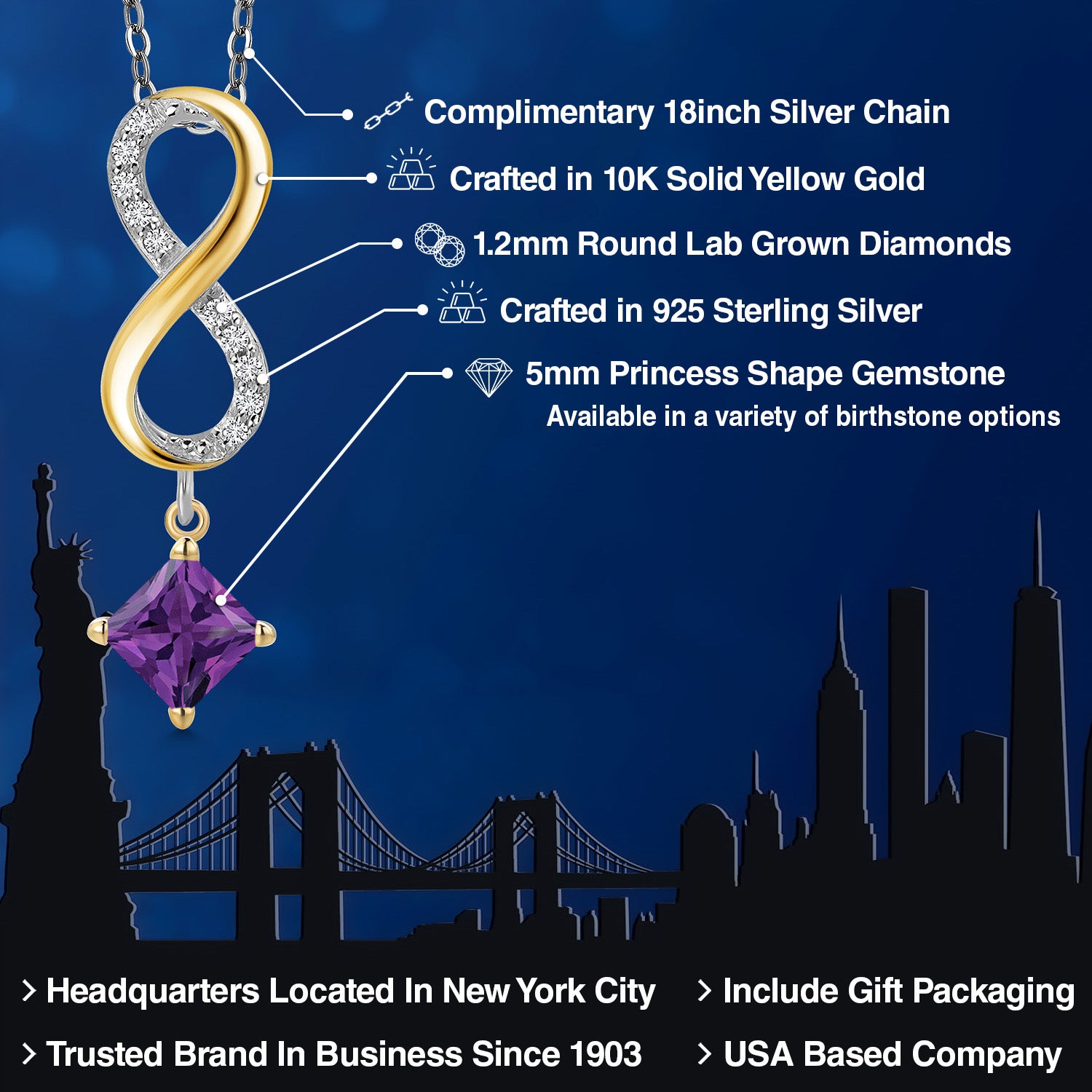 Pendant in 925 Sterling Silver and 10K Yellow Gold