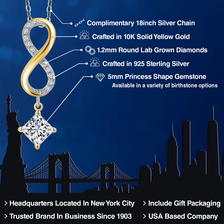 Pendant in 925 Sterling Silver and 10K Yellow Gold