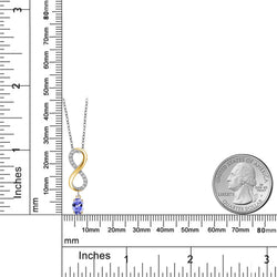 Pendant in 925 Sterling Silver and 10K Yellow Gold