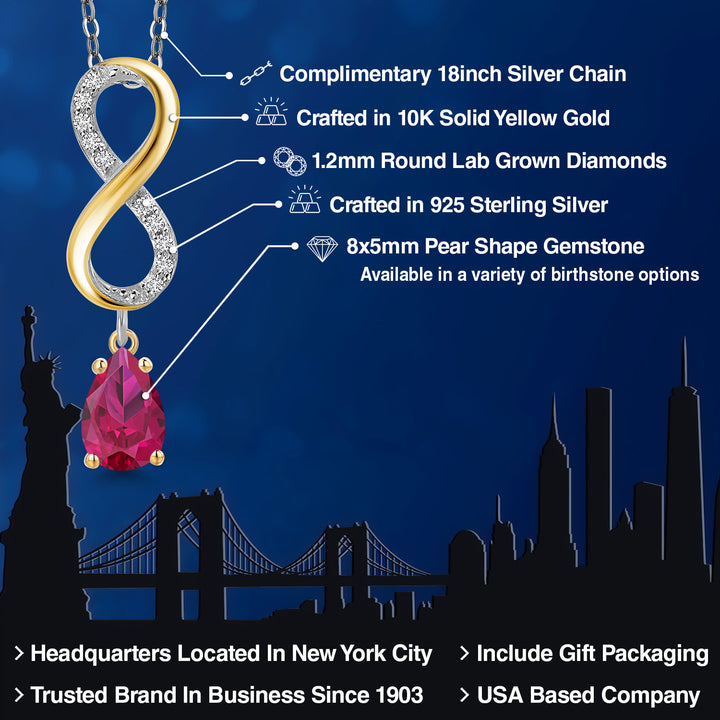 Pendant in 925 Sterling Silver and 10K Yellow Gold