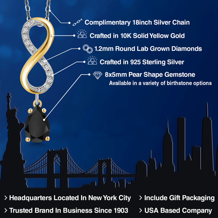 Pendant in 925 Sterling Silver and 10K Yellow Gold