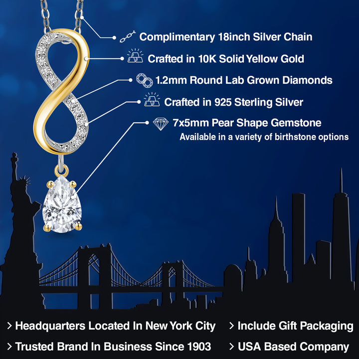 Pendant in 925 Sterling Silver and 10K Yellow Gold