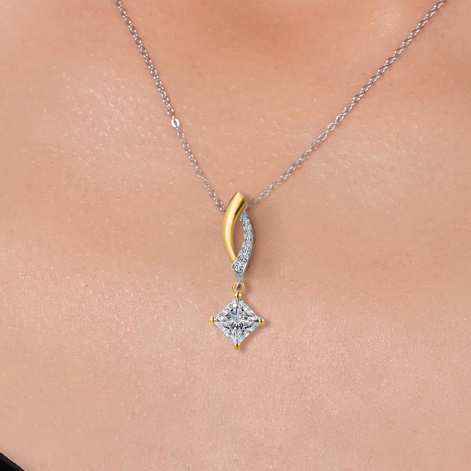 Pendant in 925 Sterling Silver and 10K Yellow Gold
