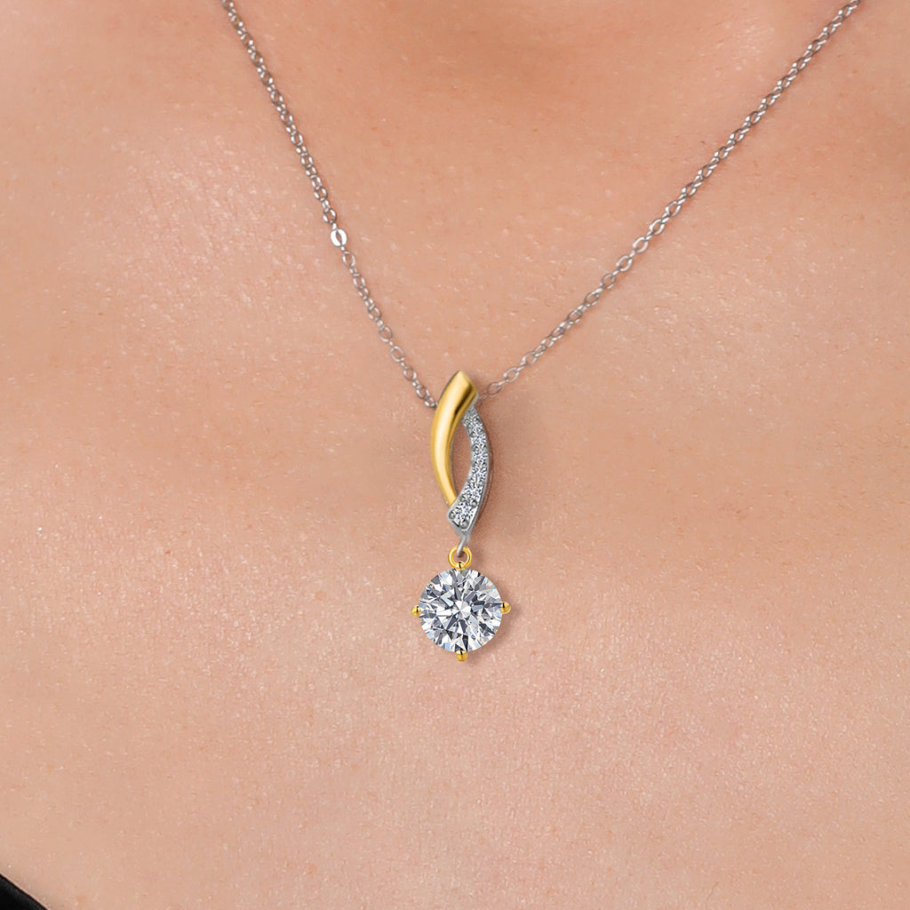 Pendant in 925 Sterling Silver and 10K Yellow Gold
