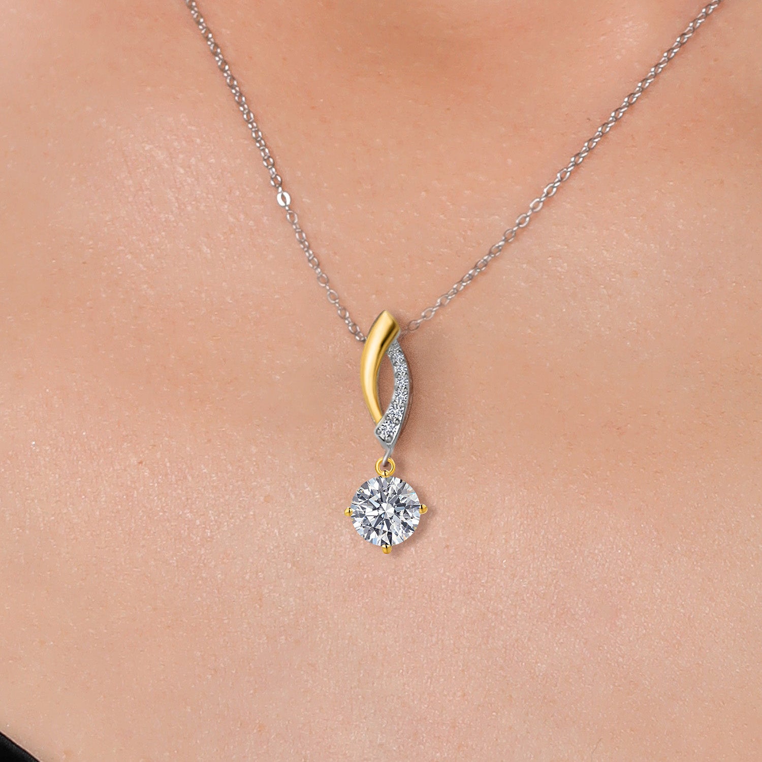 Pendant in 925 Sterling Silver and 10K Yellow Gold