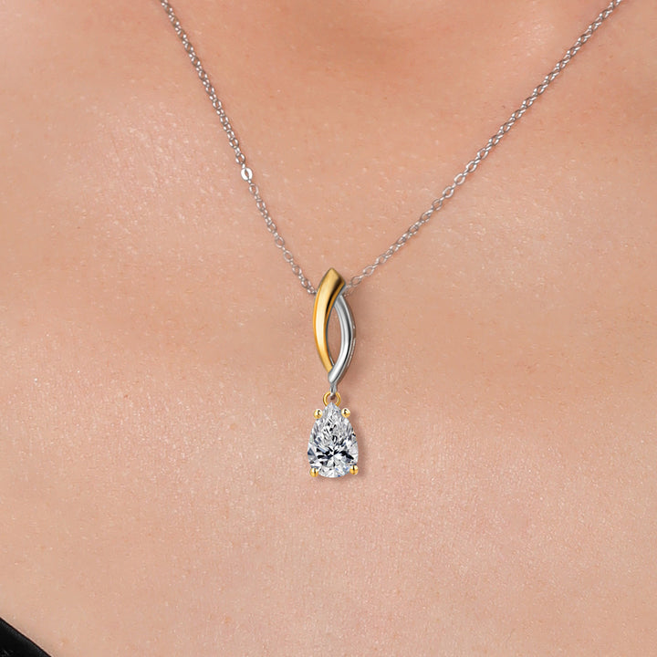 D - E_Pendant in 925 Sterling Silver and 10K Yellow Gold