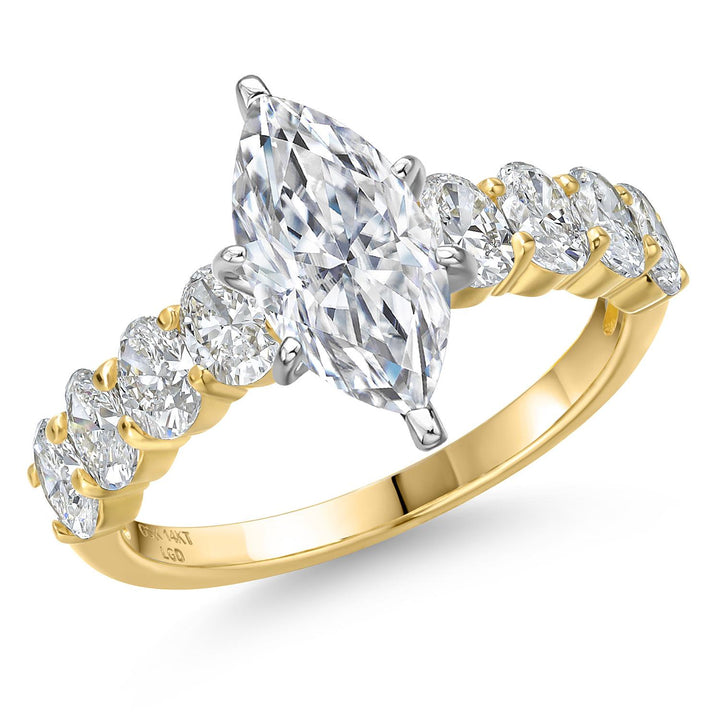 Marquise Cut_Center 1.50ct_5_Ring in 14K Two Tone Gold