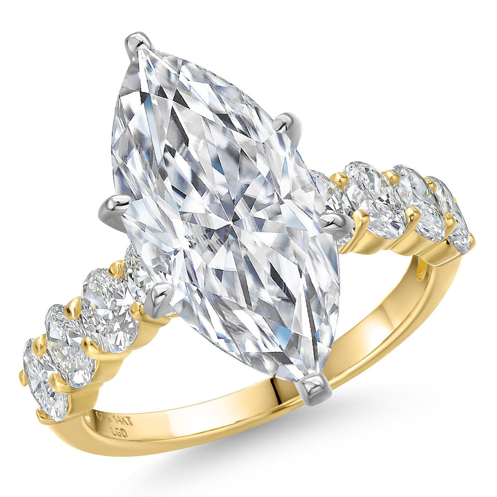 Marquise Cut_Center 4.00ct_5_Ring in 14K Two Tone Gold