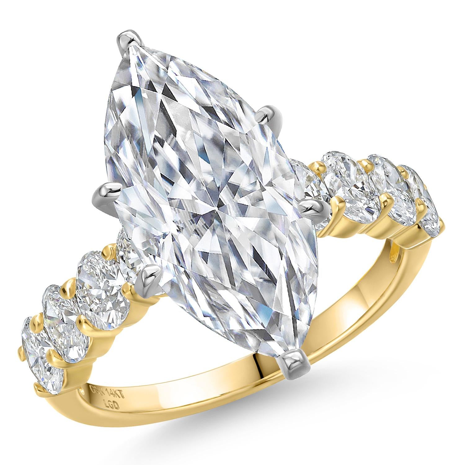 Marquise Cut_Center 4.00ct_7_Ring in 14K Two Tone Gold