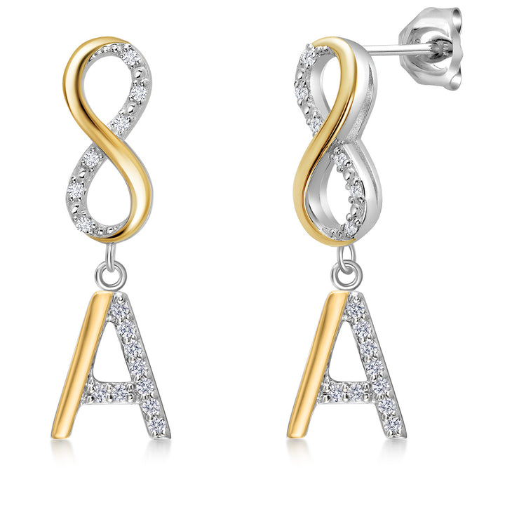 Earrings in 925 Sterling Silver and 10K Yellow Gold