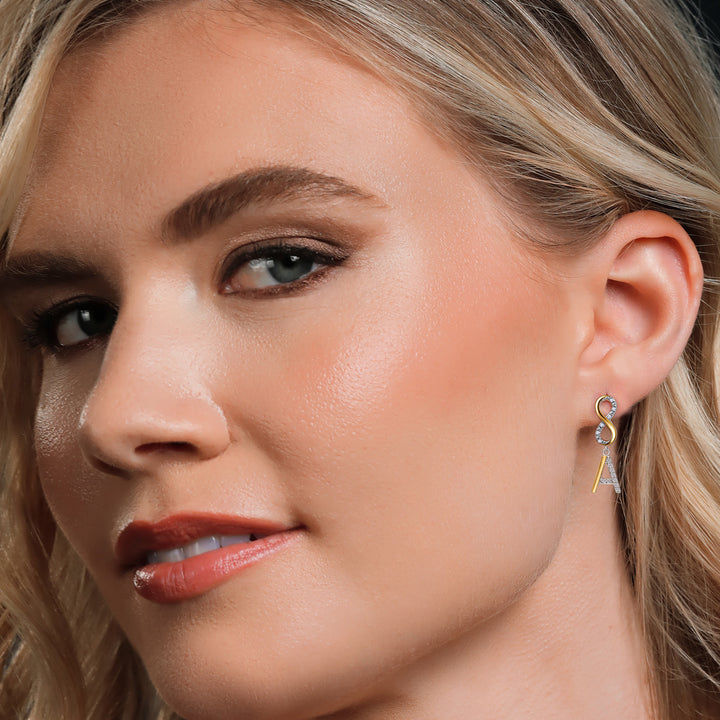 Earrings in 925 Sterling Silver and 10K Yellow Gold
