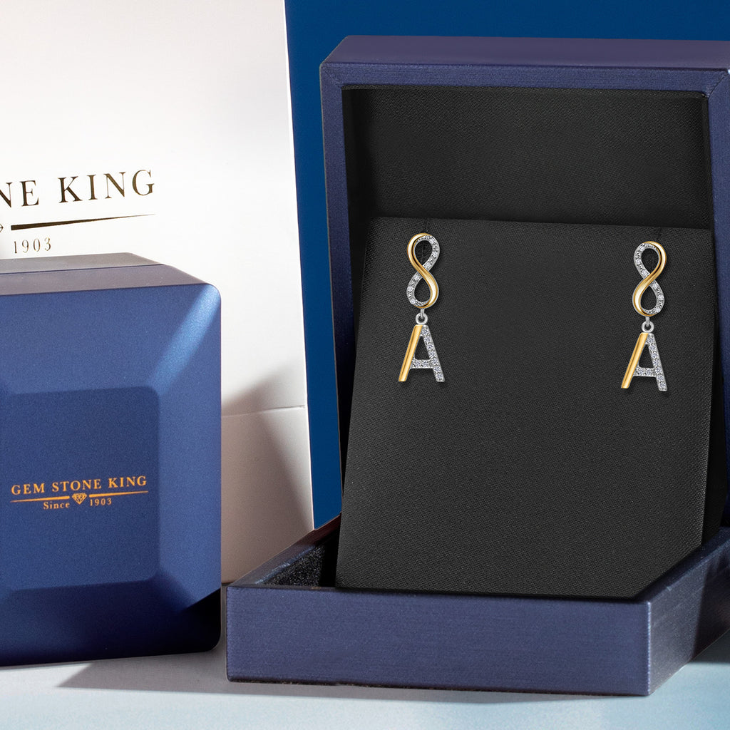 Earrings in 925 Sterling Silver and 10K Yellow Gold