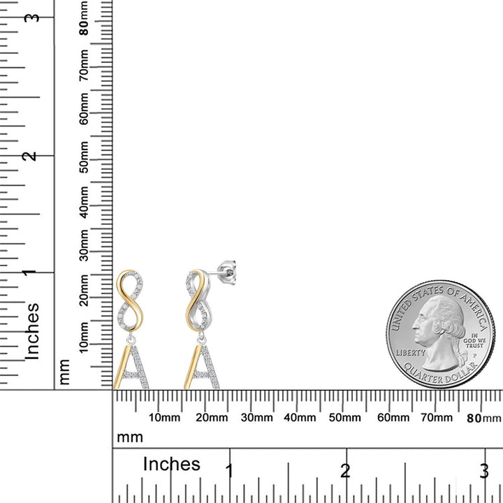 Earrings in 925 Sterling Silver and 10K Yellow Gold