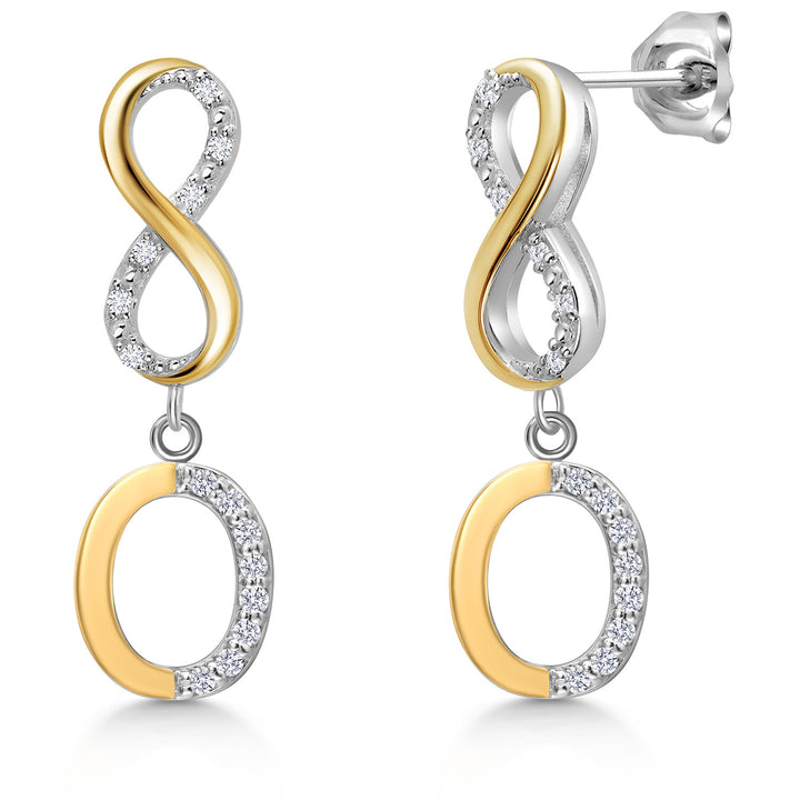 Initial O_Earrings in 925 Sterling Silver and 10K Yellow Gold
