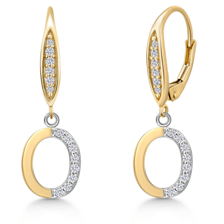 Initial O_Earrings in 925 Sterling Silver and 10K Yellow Gold