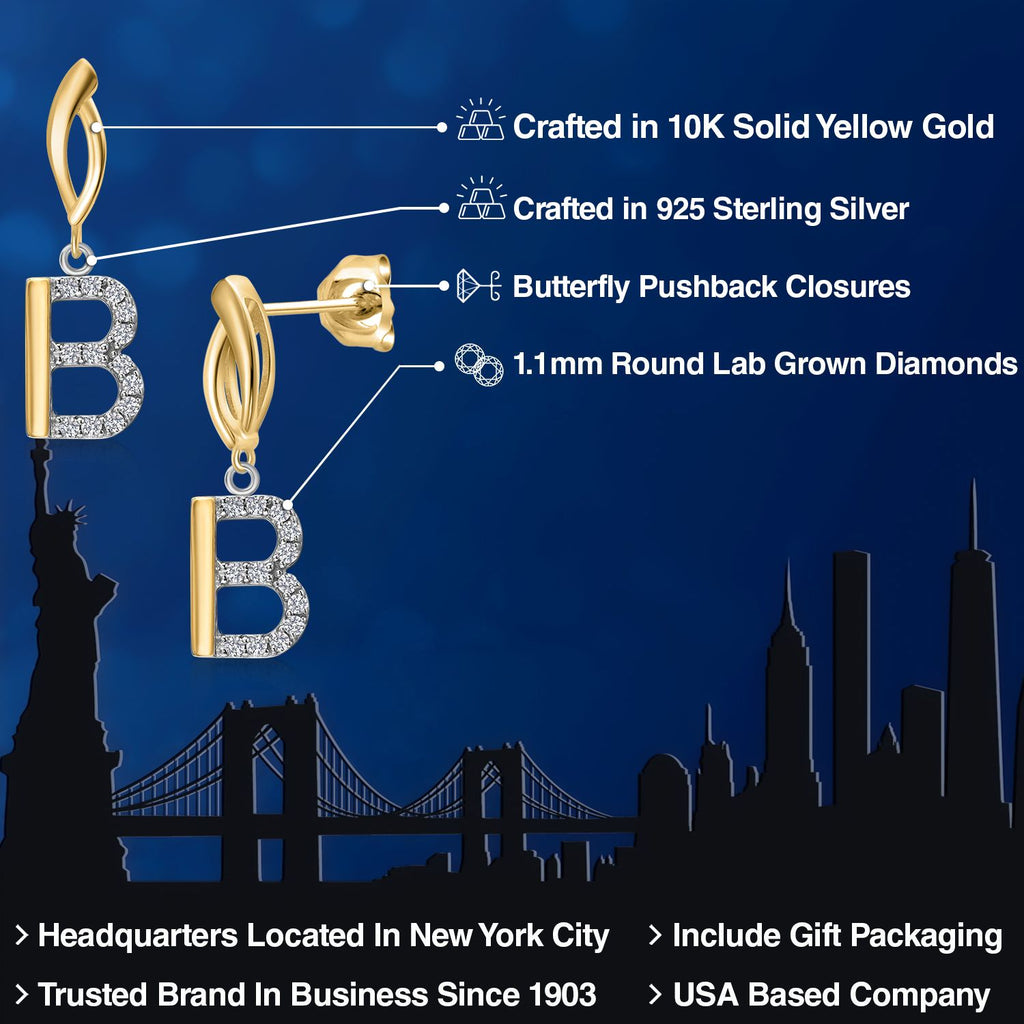 Earrings in 925 Sterling Silver and 10K Yellow Gold
