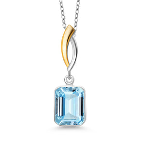 Pendant in 925 Sterling Silver and 10K Yellow Gold