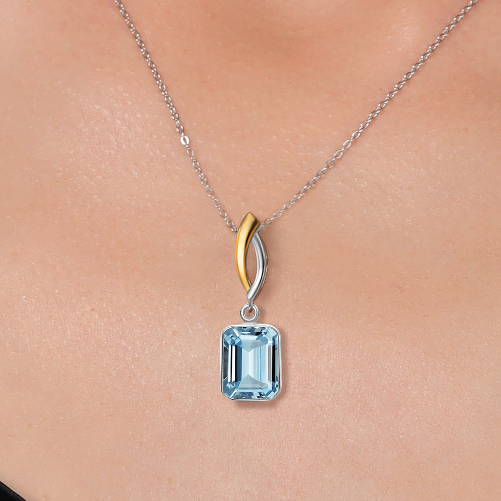 Pendant in 925 Sterling Silver and 10K Yellow Gold