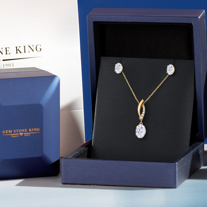 Pendant Earrings Set in 14K Yellow Gold