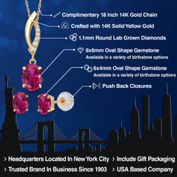 Pendant Earrings Set in 14K Yellow Gold
