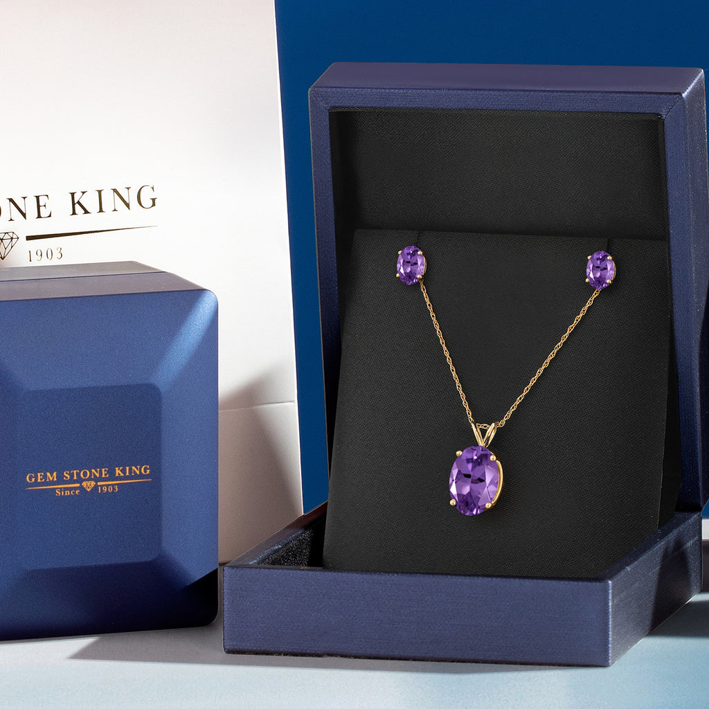 Pendant Earrings Set in 14K Yellow Gold