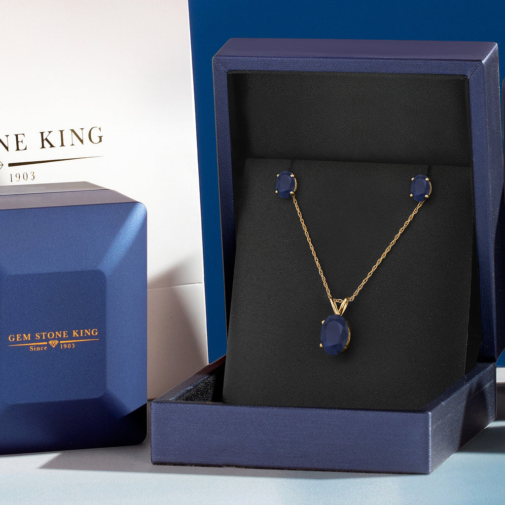Pendant Earrings Set in 14K Yellow Gold