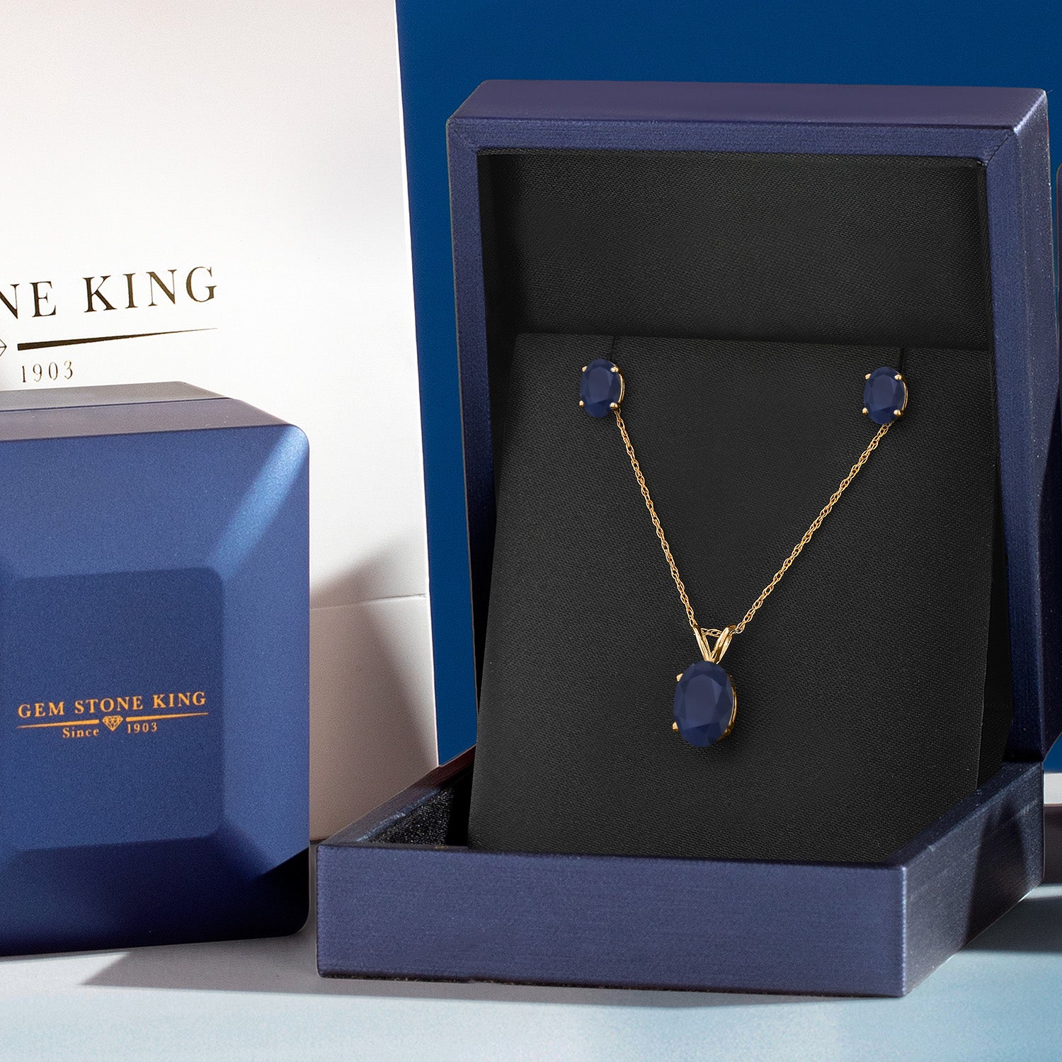 Pendant Earrings Set in 14K Yellow Gold