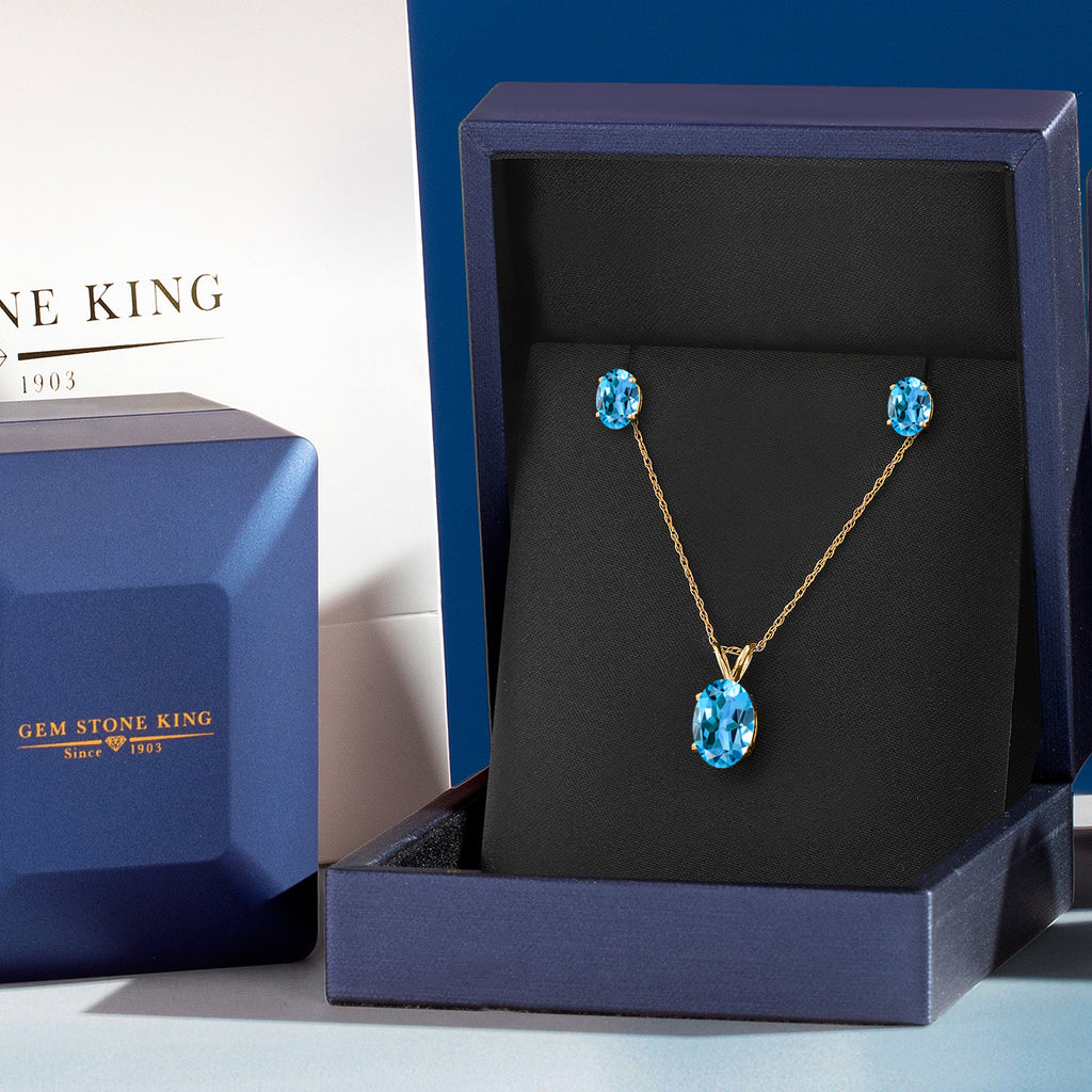 Pendant Earrings Set in 14K Yellow Gold