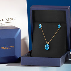 Pendant Earrings Set in 14K Yellow Gold