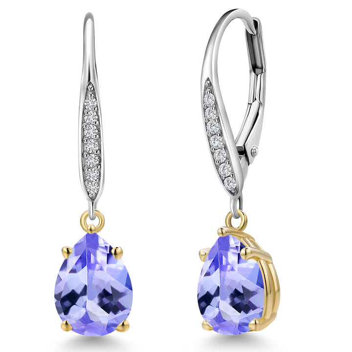 Earrings in 925 Sterling Silver and 10K Yellow Gold