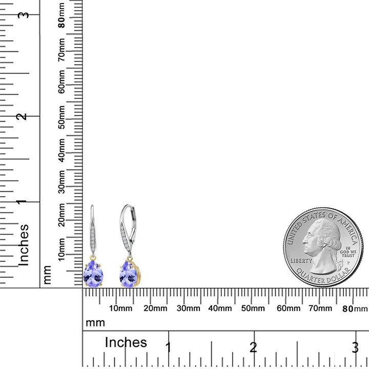 Earrings in 925 Sterling Silver and 10K Yellow Gold