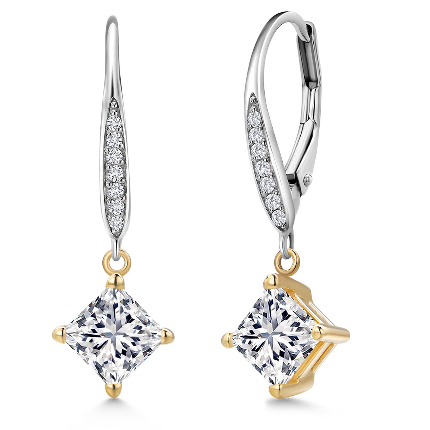 Earrings in 925 Sterling Silver and 10K Yellow Gold