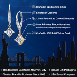 Earrings in 925 Sterling Silver and 10K Yellow Gold