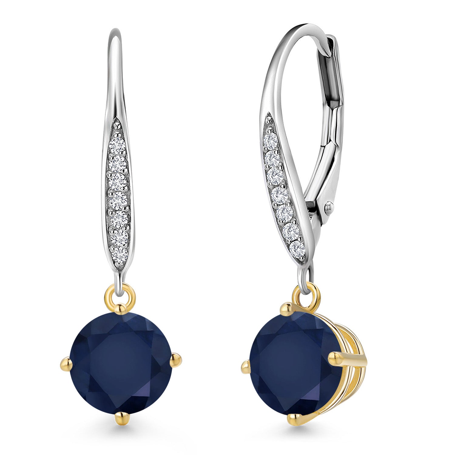 Earrings in 925 Sterling Silver and 10K Yellow Gold