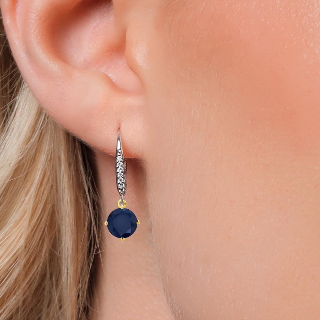 Earrings in 925 Sterling Silver and 10K Yellow Gold