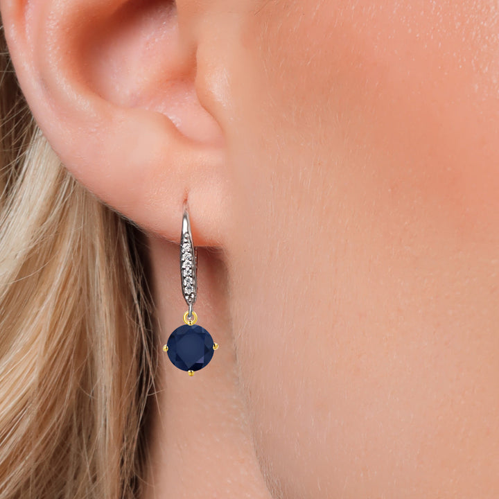 Earrings in 925 Sterling Silver and 10K Yellow Gold